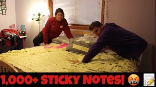 PUTTING 1,000+ STICKY NOTES IN SISTER'S ROOM  *PRANK*