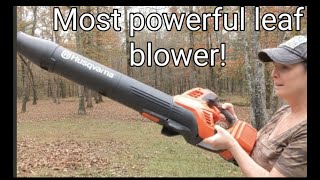 MOST POWERFUL LEAF BLOWER!! Husqvarna 350iB Battery Leaf Blower Review - IT'S A LEAF BLASTER!