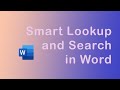 How to use smart lookup and search in Word