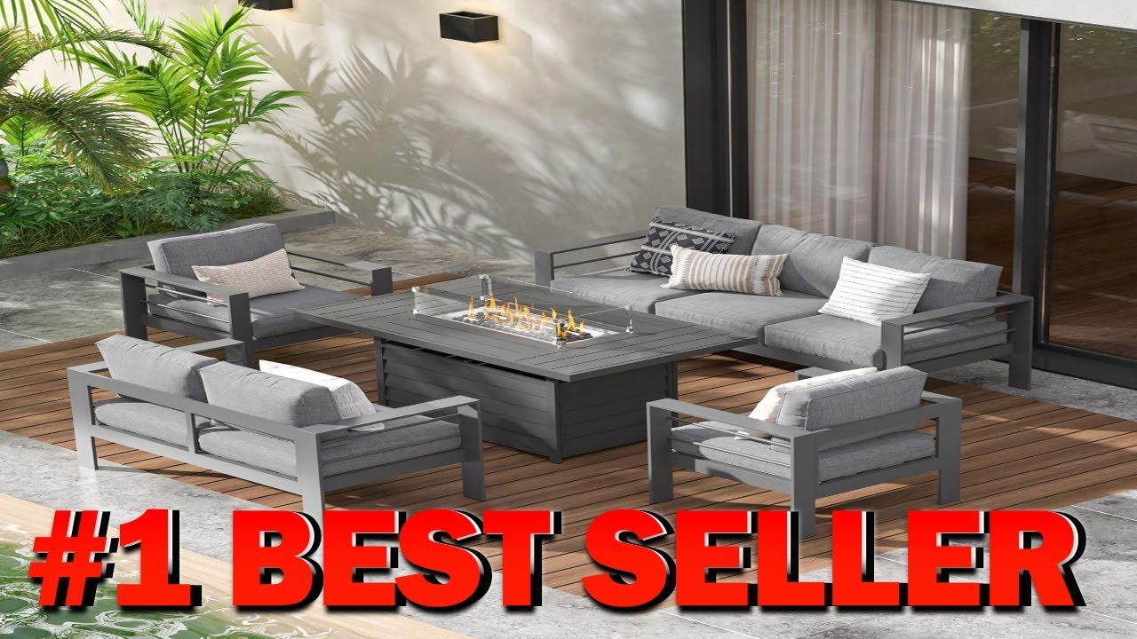 Комплект садовой мебели Wisteria Lane из алюминия, 7 мест, ширина 54 дюйма - B0BV9NFR4J