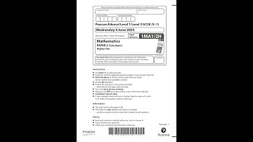Pearson EDEXCEL GCSE MathemATIcs Higher Tier Paper 2 2025