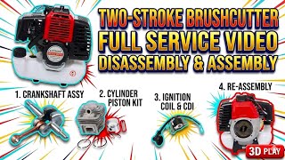 2 STROKE BRUSHCUTTER ENGINE REPAIR DETAILED in தமிழ் #engine #restoration #brushcutter #gardentool