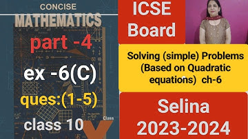 SOLVING (simple) PROBLEMS (ch-6) ex-6(C) detailed explanation  #class 10# icse topper 2023-2024 .