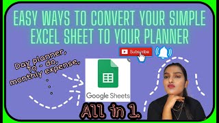 How to make a simple *excel* sheet into our everyday planner? | *EASY TIPS* | Aditi Banik |