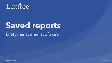Saved Reports for Entity Management