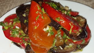 Салат из баклажан 🍆 с чесночным соусом