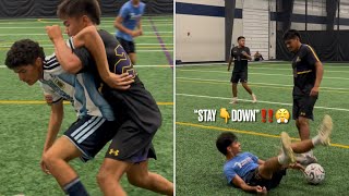 INTENSE Indoor Soccer Game Turns into SAVAGE Slide Tackles and Slams!