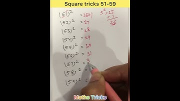 Short Maths Tricks || Square tricks Trick 51-59 #youtubeshorts #trending #ytshorts #squaretrick
