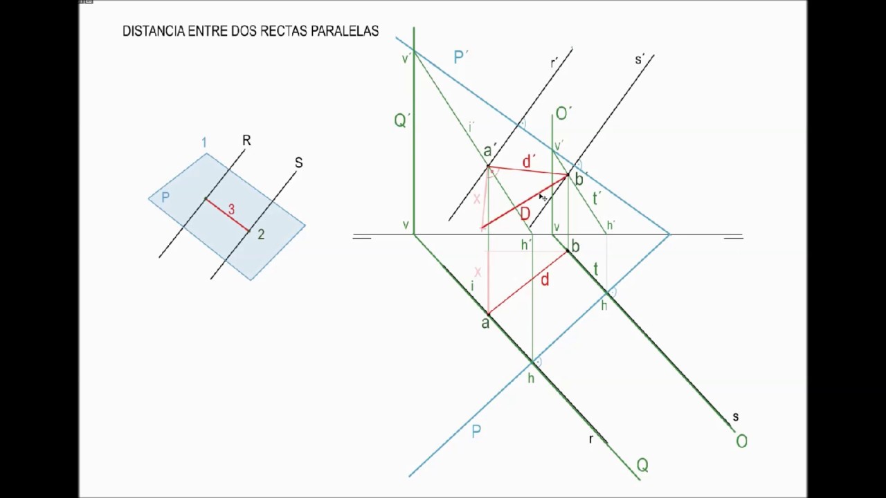 11- SISTEMA DIÉDRICO:  DISTANCIA RECTA - RECTA