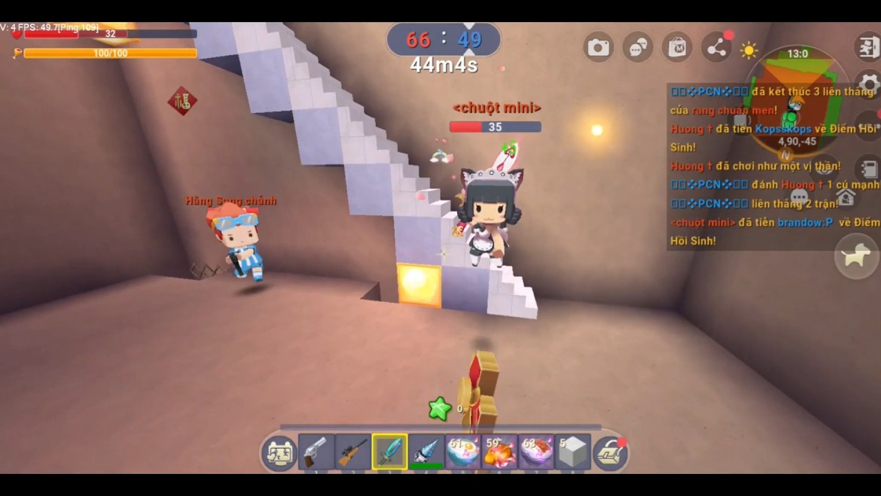 MỘT TRẬN BẮN SÚNG PVP TRONG MINIWORLD;)!!?