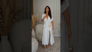 Vestido Branco Longo com Decote e Fenda ✨ Elegância, Luxo e Sofisticação Absoluta #moda2026 #fashion
