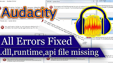 Fix api, .dll,runtime error in audacity  /api-ms-win-crt-runtime is missing /easy tricks/2020