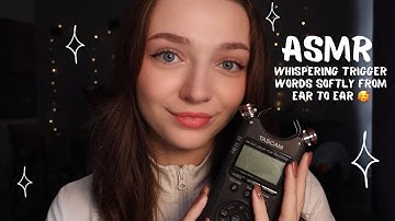 ASMR Whispering trigger words softly from ear to ear 🥰