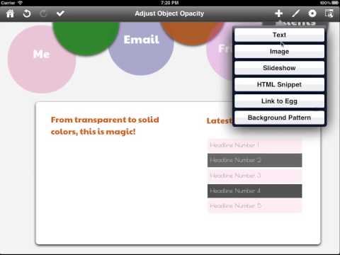 Adjust opacity of textboxes and images