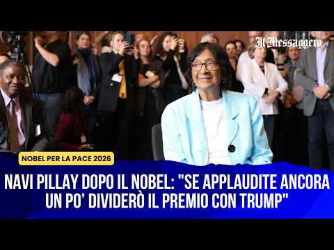 Video Nobel per la Pace 2026 Navi Pillay: Se applaudite ancora un po dividerò il premio con Trump
