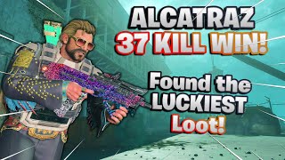 37 KILL ALCATRAZ WIN! Very Lucky Looter! | CoD Blackout