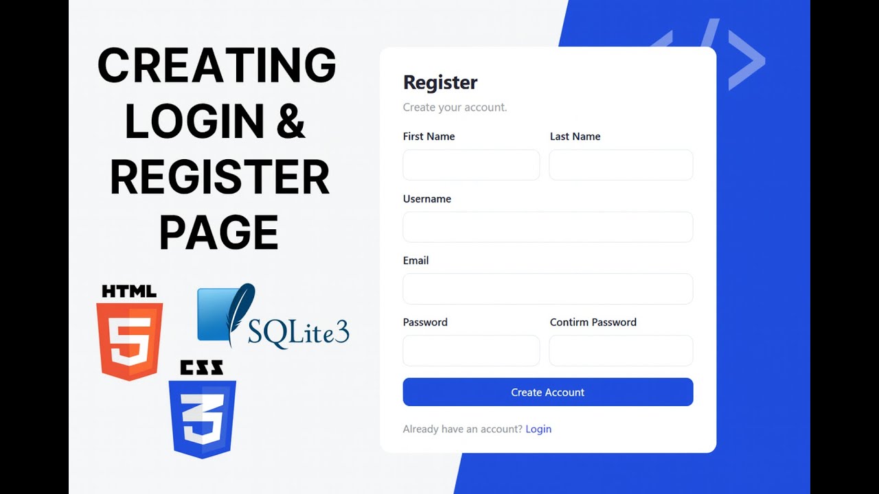 Full Login & Registration App in Python (Flask + SQLite) - YouTube