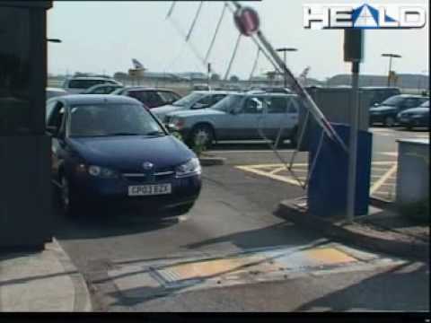 Automatic Arm Barriers block the path of oncoming vehicles. highly visible security device.