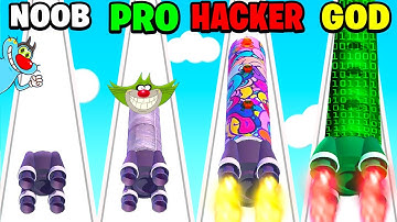 NOOB vs PRO vs HACKER vs GOD | In Rocket Stack3D | With Oggy And Jack | Rock Indian Gamer |