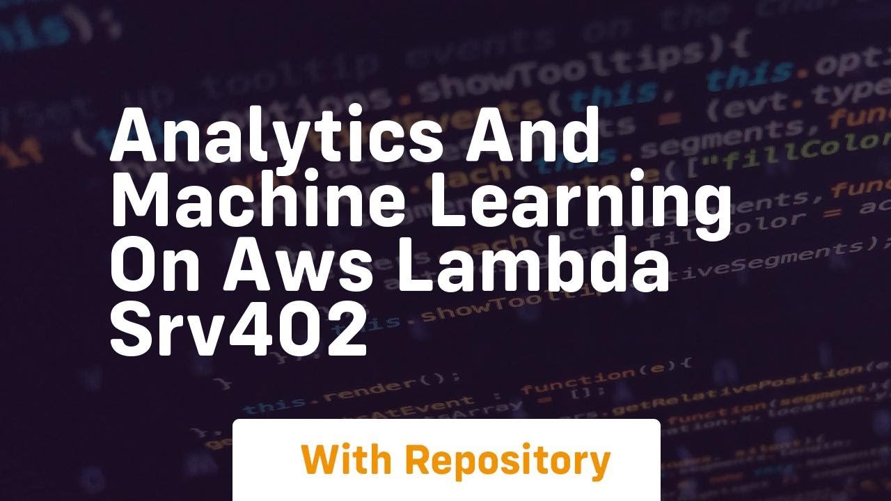 Analytics and machine learning on aws lambda srv402 - YouTube
