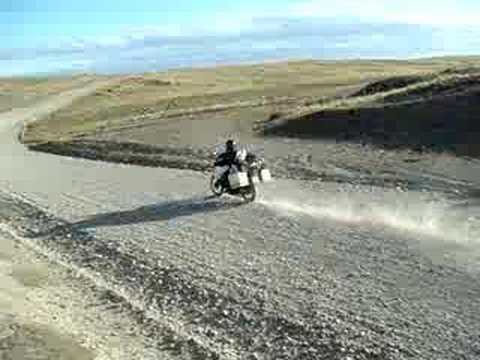 Fast down the sweet dirt road to San Sebastian, Argentina,