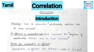 Co-efficient of Correlation | Introduction | Quantitative Research | Statistics | MBA 1st Sem| Tamil