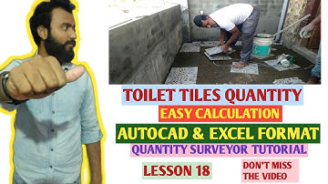 Calculation of tile Quantity in Toilet||Easy tricks ||Quantity surveyor||Project