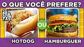 🔄 O QUE VOCÊ PREFERE? HOTDOG OU HAMBÚRGUER? jogo das escolhas | Edição Comida