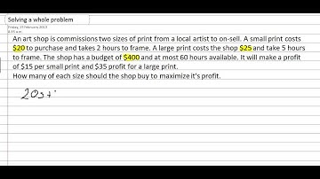 Writing constraint inequations from words (A whole problem - Part 1)