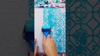 Starting A New Painting With A Brayer And Stencils.