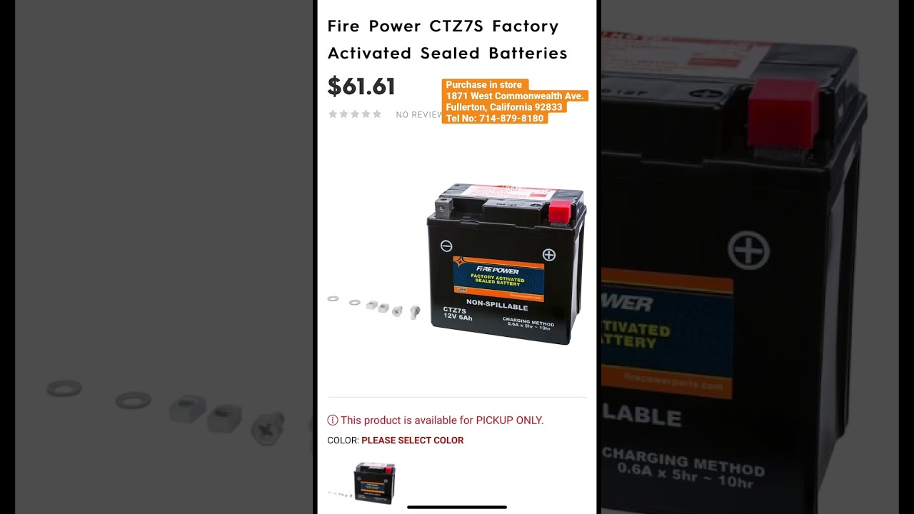 Motorhelmets Store Pick-up - Fire Power CTZ10S & CTZ7S Factory Activated Sealed Batteries 