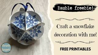 DIY 3D snowflake Christmas ornaments with free printables