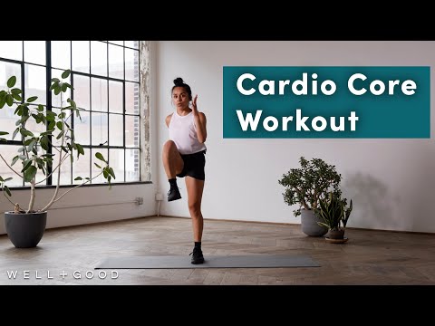 20 Minute Cardio Core Workout, Equipment Free | Trainer of the Month Club | Well+Good