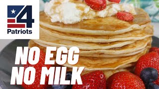 Easy, Fluffy, no egg milk required pancake mix // 25 year shelf life // 4Patriots