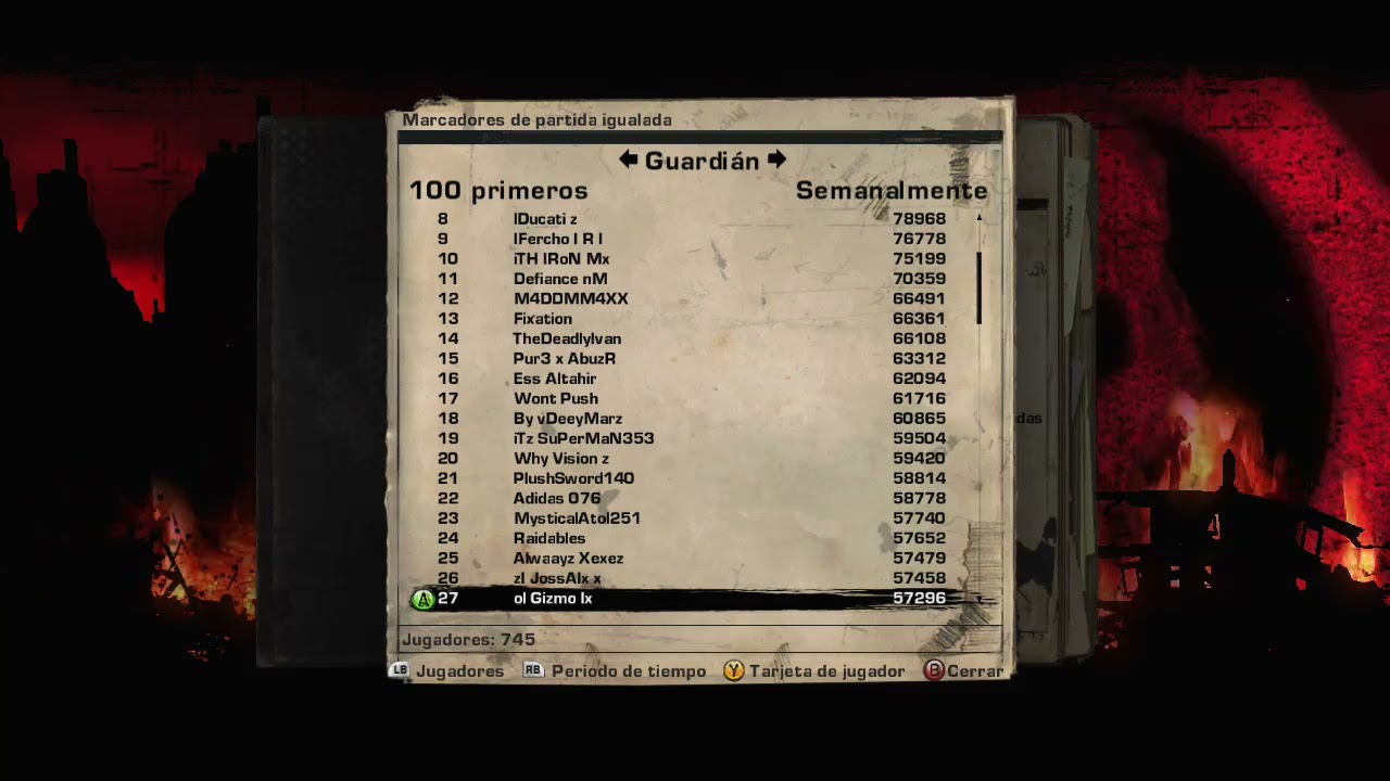 Top 100 Players January Guardian Monthly - Gears Of War 2