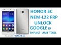 Huawei honor 5c  FRP unlock google id bypass UMT TOOL honor nem-L22 frp bypass