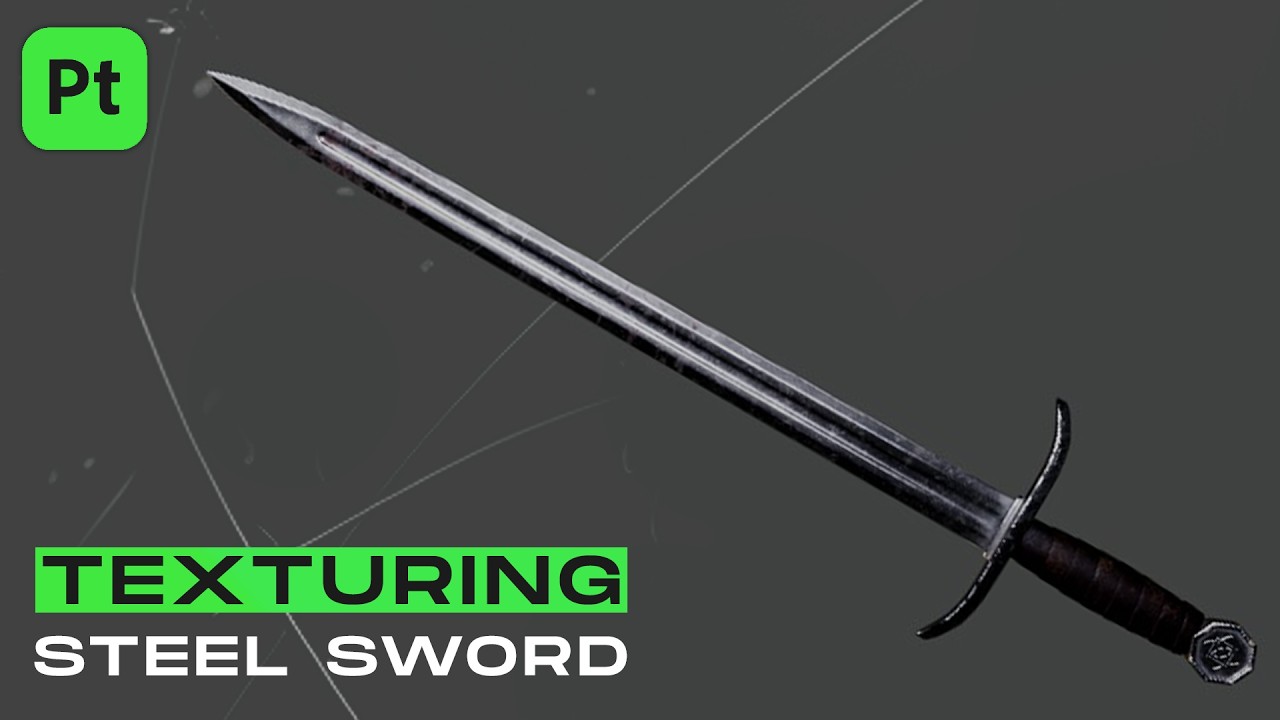 How to texture a steel sword model | Substance Painter texturing ...