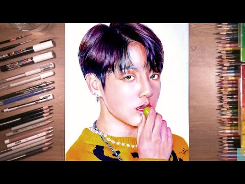 Drawing BTS: Jungkook (ì „ì •êµ) | 방탄소년단 - YouTube