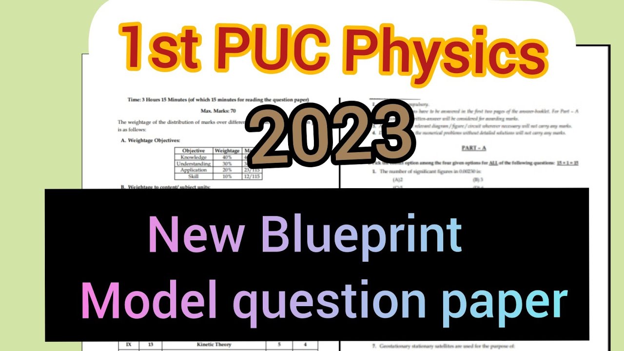 class 11 Physics 2023 Blueprint / New model question paper @smt ...