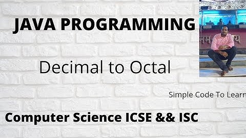 Java program to Convert Decimal to Octal