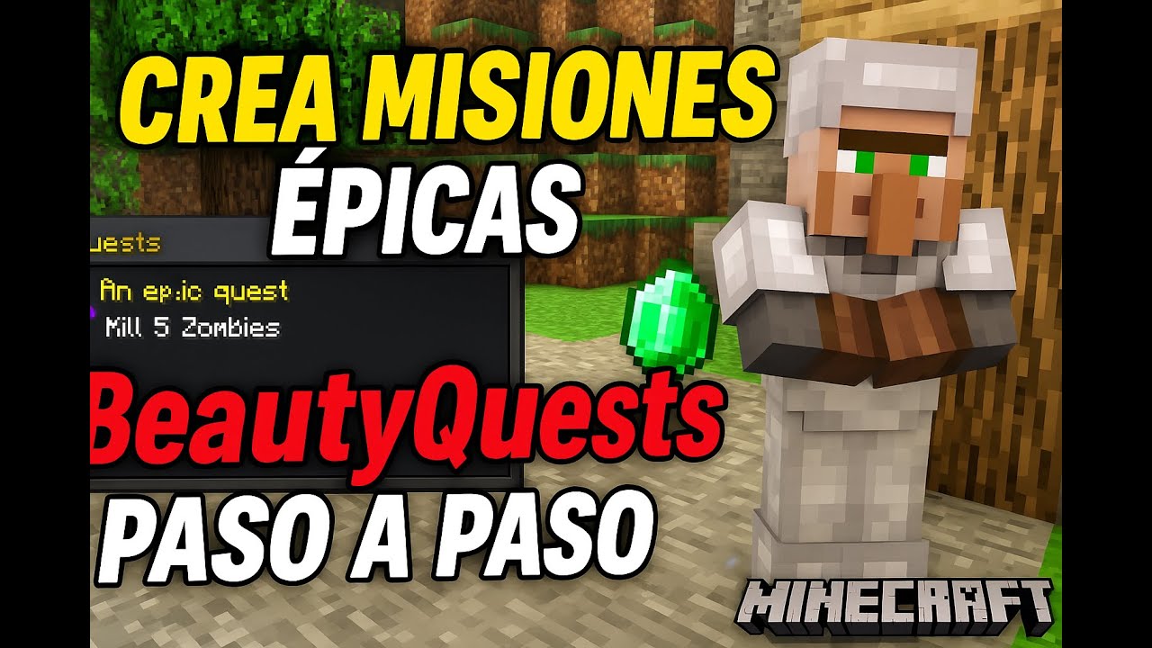Cómo Usar el Plugin BeautyQuests en Minecraft | Guía en Español 2025