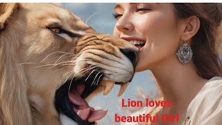 Lion Love: | A Beautiful Girl's Connection with Lion | Animal Love | Captivating of Nature ❤😍💋