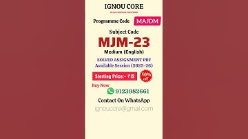 MJM 23 Solved Assignment PDF 2025-26 in English, MAJDM program MJM-23 Solved assignments