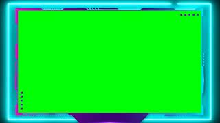 Green Screen neon Frame, border, moldure, chroma key frame,neon border, face cam 4K 1