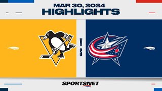 NHL Highlights | Penguins vs. Blue Jackets - March 30, 2024