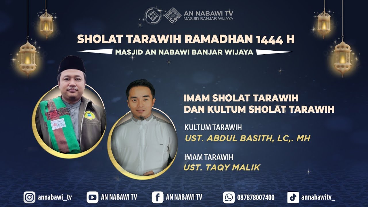 🔴sholat Tarawih Masjid An Nabawi 1444h 23 Ust Taqy Malik And Ust
