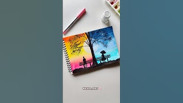 Day And Night Couple Painting 🩵❤️#shorts#drawing#art