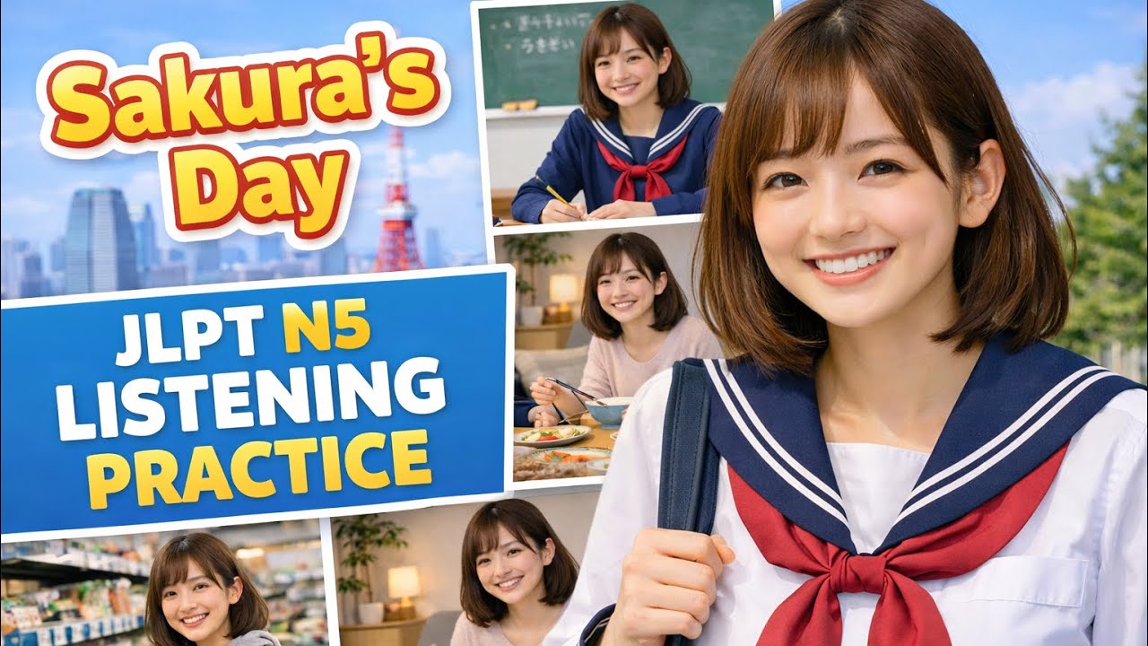JLPT N5 Listening Practice | Sakura’s Day 🌸 Easy Japanese Story for Beginners