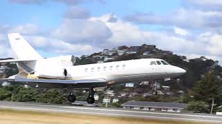 TRIJET! Falcon 50 takeoff from WLGN