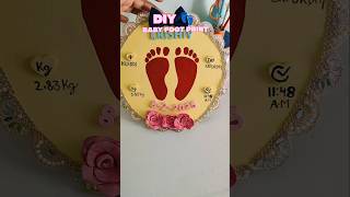 DAY 2/30 /  “Newborn Baby Memory Frame 👣 | Handmade Birth Details Plaque” #craft #ytshort #shorts